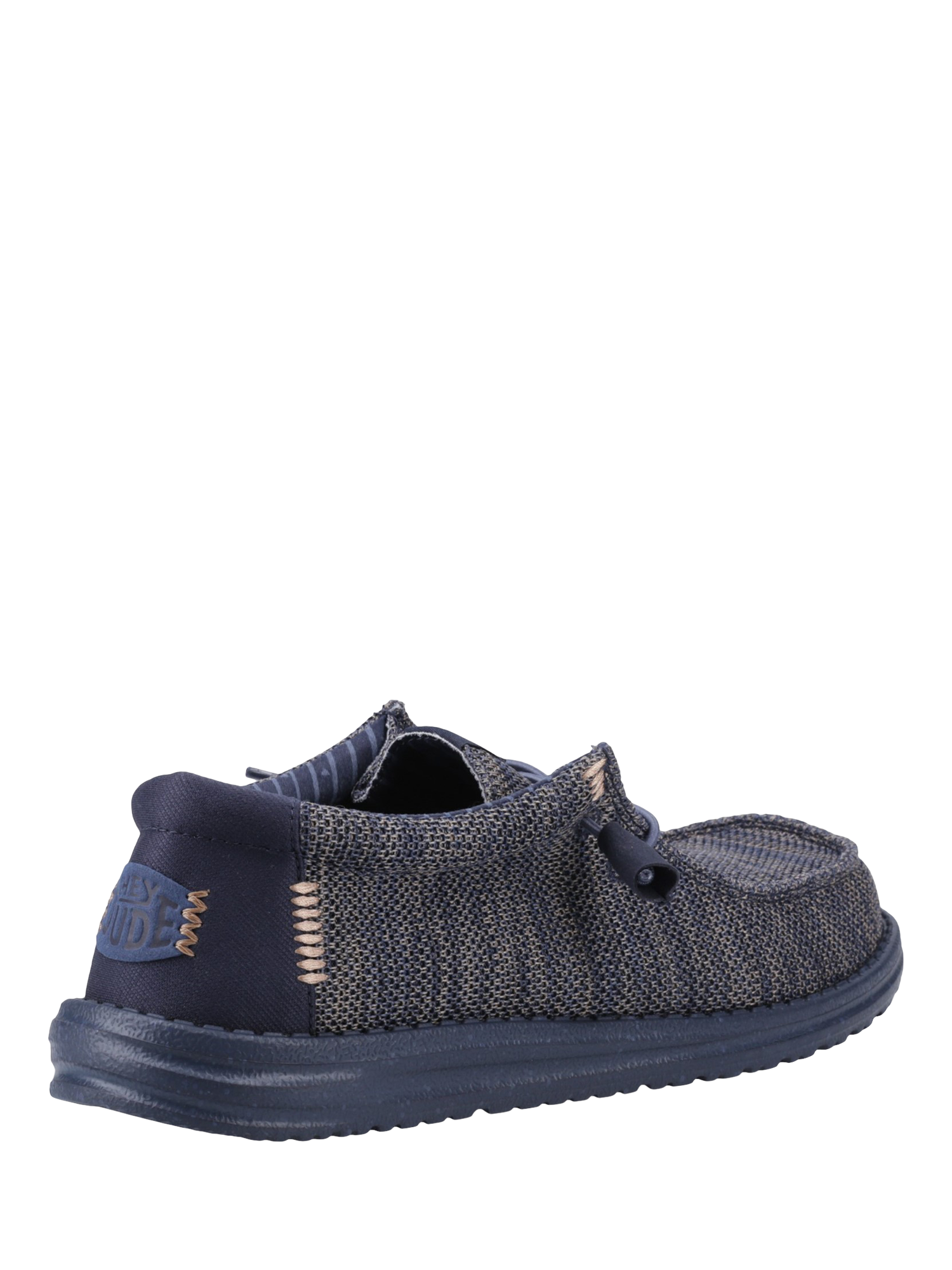 Product image 3 of 4, which shows Hey Dude Wally Stretch Mesh Boat Shoes, Navy, 7