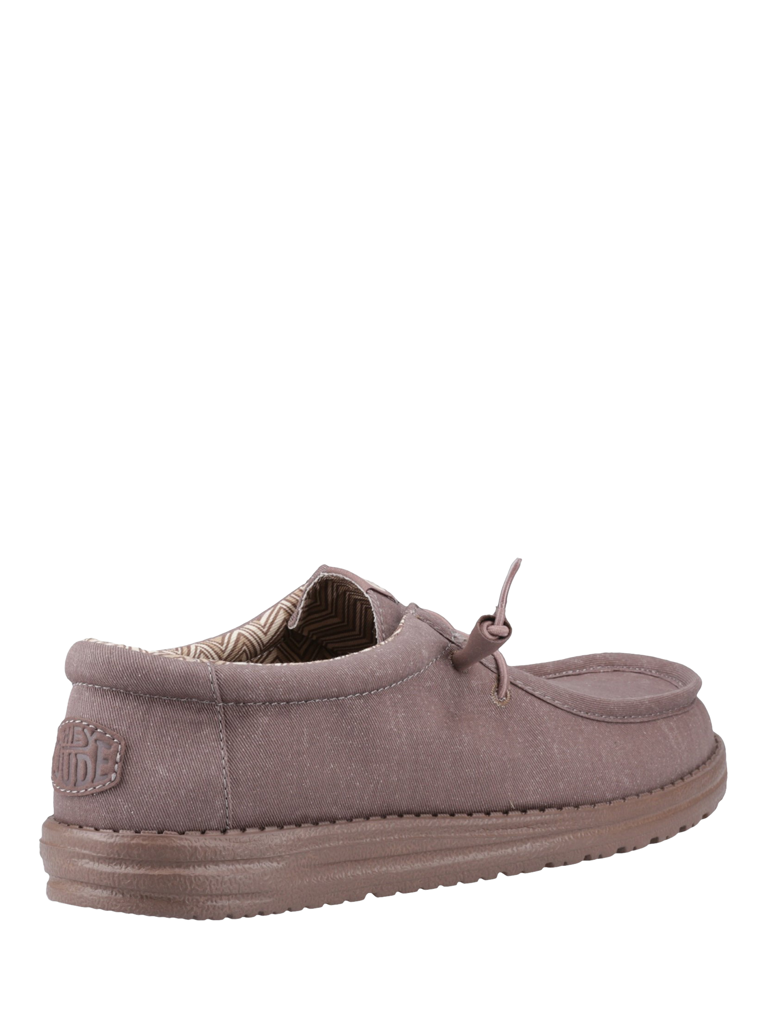 Product image 3 of 4, which shows Hey Dude Wally Stretch Canvas Boat Shoes, Taupe, 7