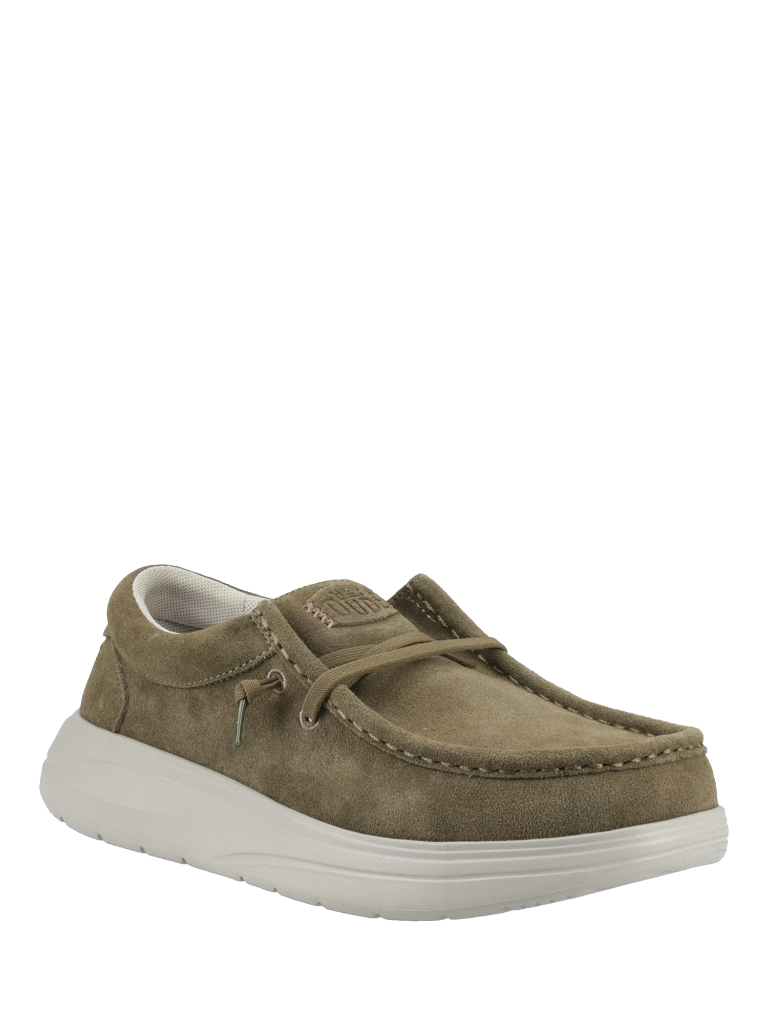 Product image 2 of 4, which shows Hey Dude Wally X Suede Shoes, Dark Olive, 7