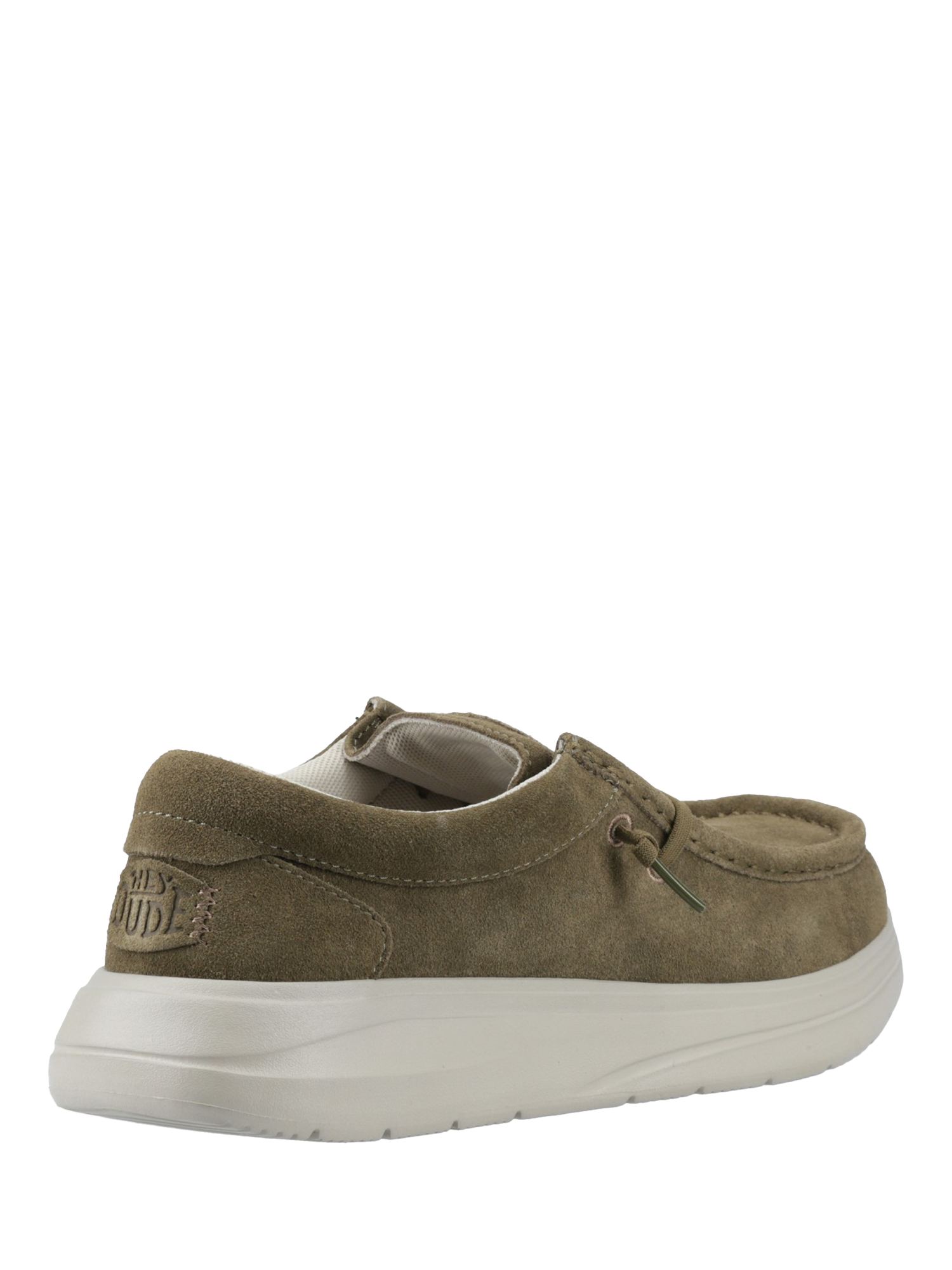 Product image 3 of 4, which shows Hey Dude Wally X Suede Shoes, Dark Olive, 7