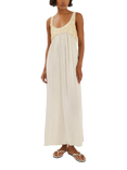 Accessorize Sleeveless Embellished Maxi Dress, Ivory