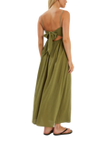 Accessorize Tie-Back Sleeveless Maxi Dress, Khaki