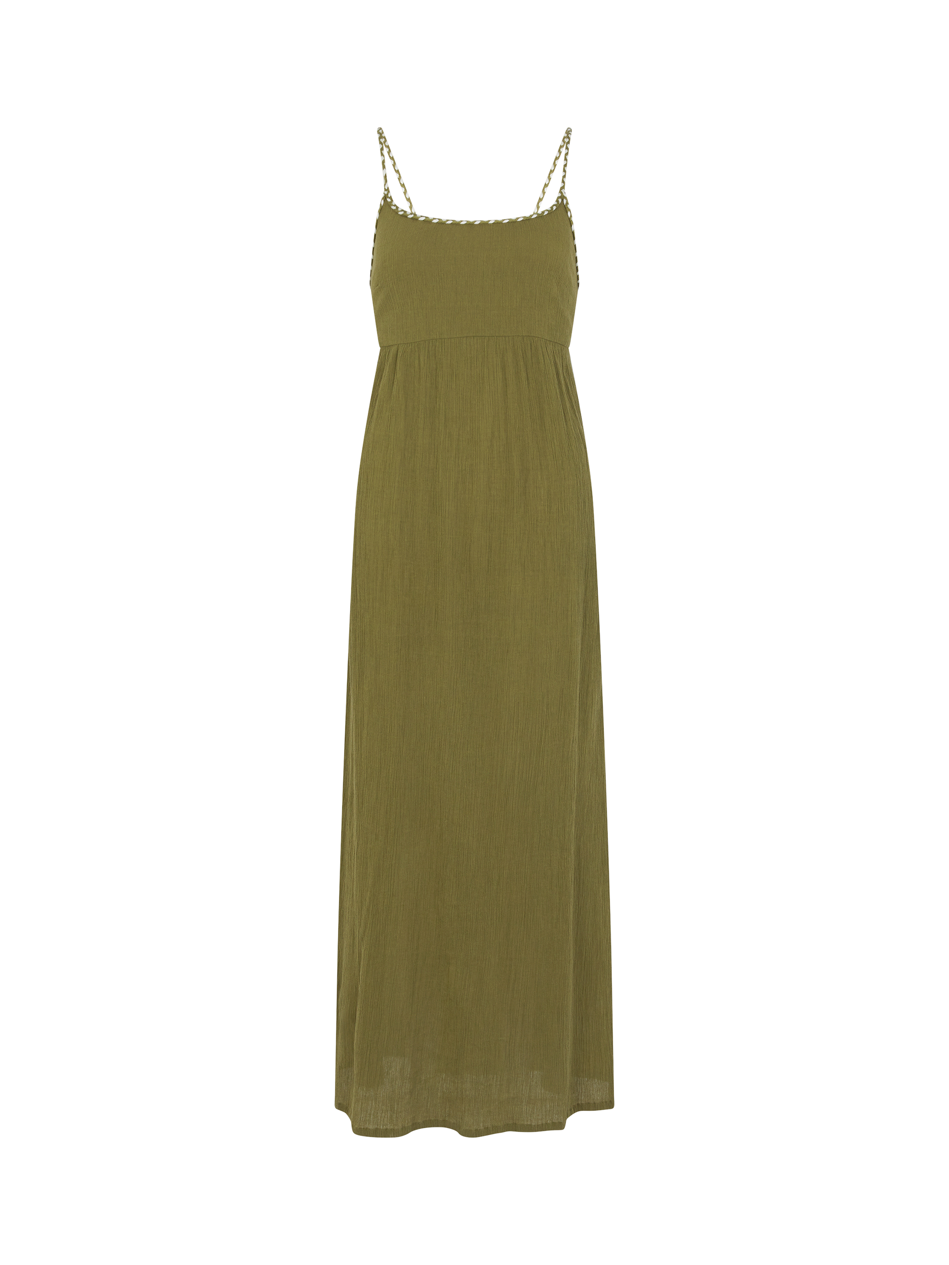 Product image 3 of 4, which shows Accessorize Tie-Back Sleeveless Maxi Dress, Khaki, XS