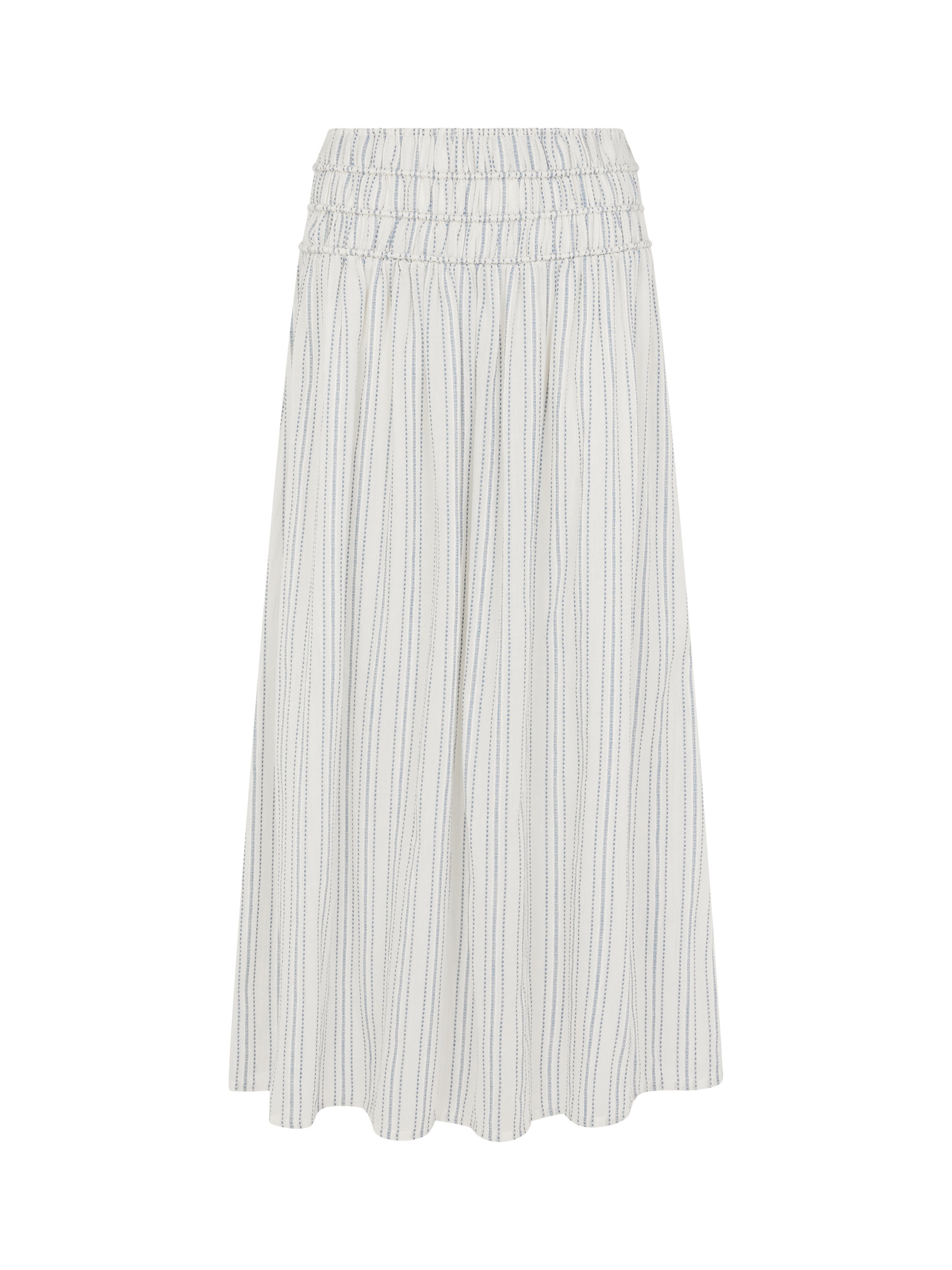 Product image 3 of 4, which shows Accessorize Stripe Gathered Waist Maxi Skirt, White, S