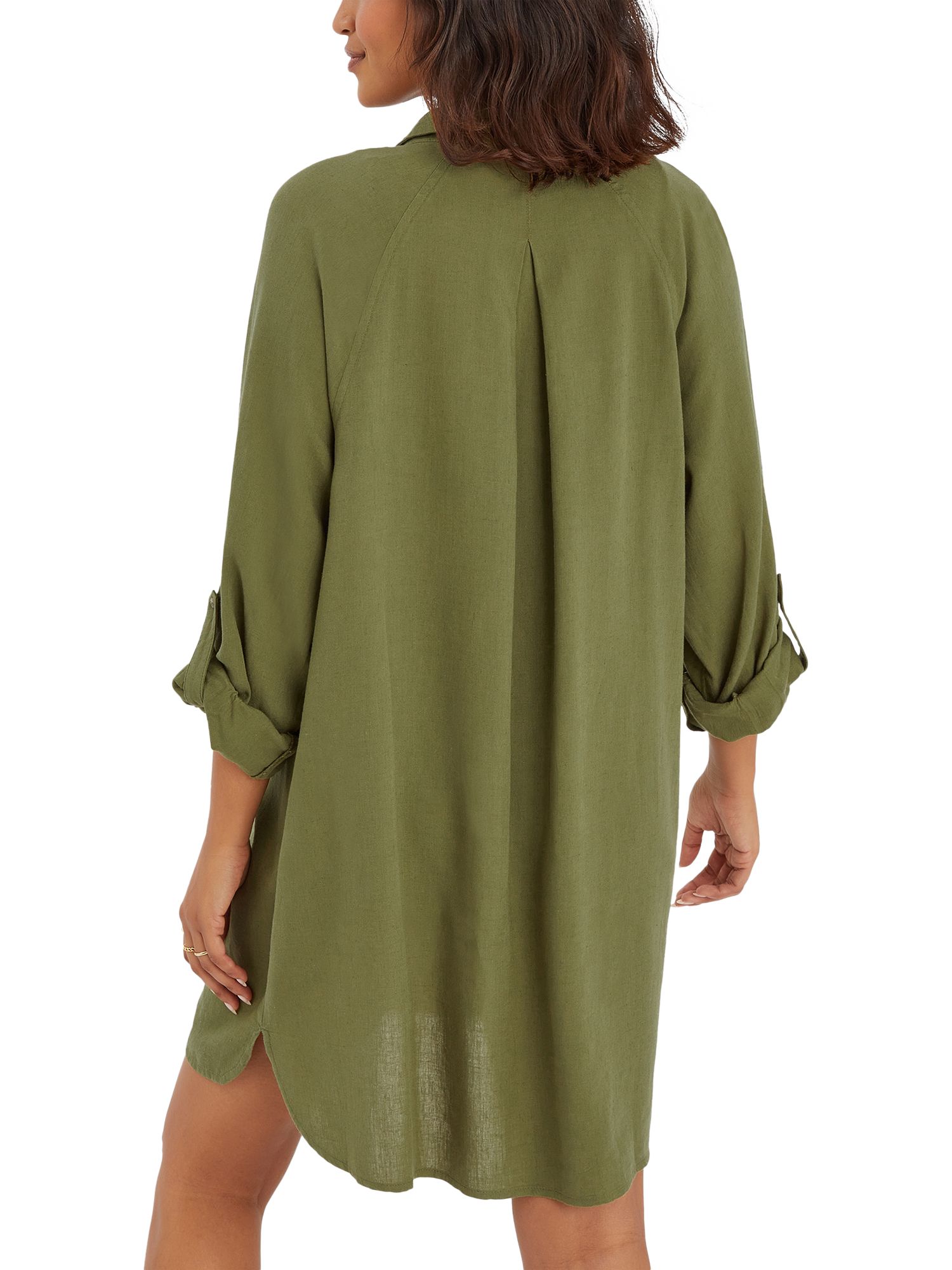 Product image 2 of 4, which shows Accessorize Long Sleeve Beach Cover-Up Shirt, Khaki, XS