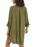 Accessorize Long Sleeve Beach Cover-Up Shirt, Khaki