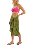 Accessorize Check Tassel Sarong, Khaki