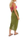 Accessorize Check Tassel Sarong, Khaki
