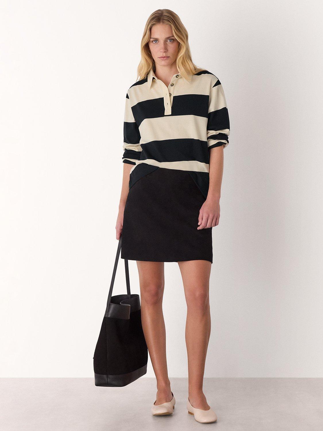 Product image 3 of 5, which shows Whistles Stripe Polo Shirt, Ivory/Multi, XS