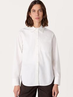 Whistles Relaxed Fit Cotton Buttoned Shirt, White