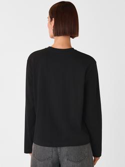Whistles Relaxed Long Sleeve Top - view 2, Black