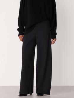 Whistles Petite Ponte Wide Leg Trousers, Black, Black