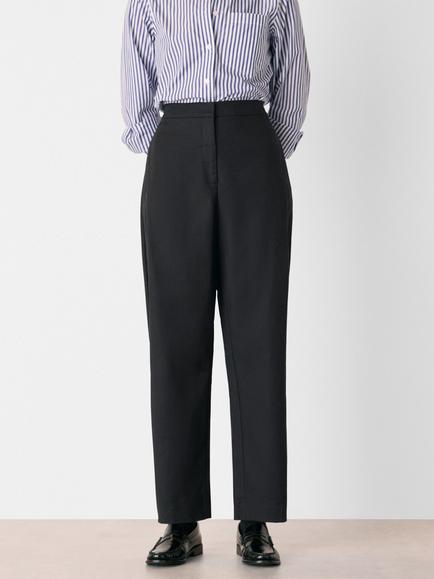 Whistles Side Pleat Tapered Trousers, Black