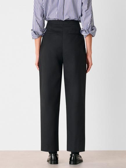 Whistles Side Pleat Tapered Trousers - view 2, Black