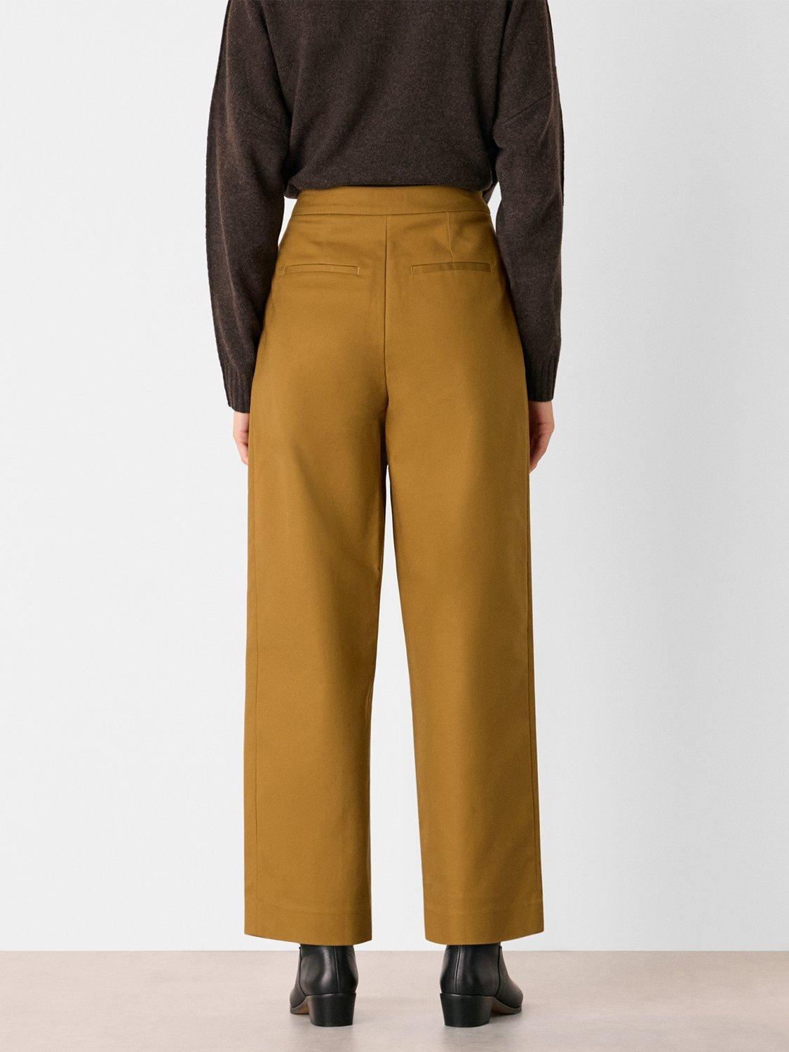 Product image 2 of 5, which shows Whistles Side Pleat Tapered Trousers, Camel, 6