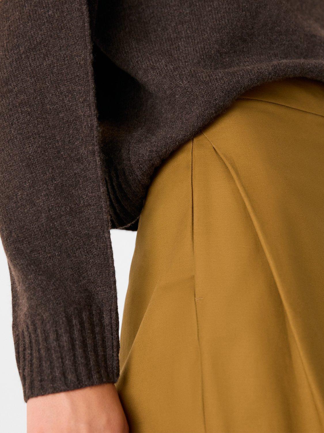 Product image 4 of 5, which shows Whistles Side Pleat Tapered Trousers, Camel, 6