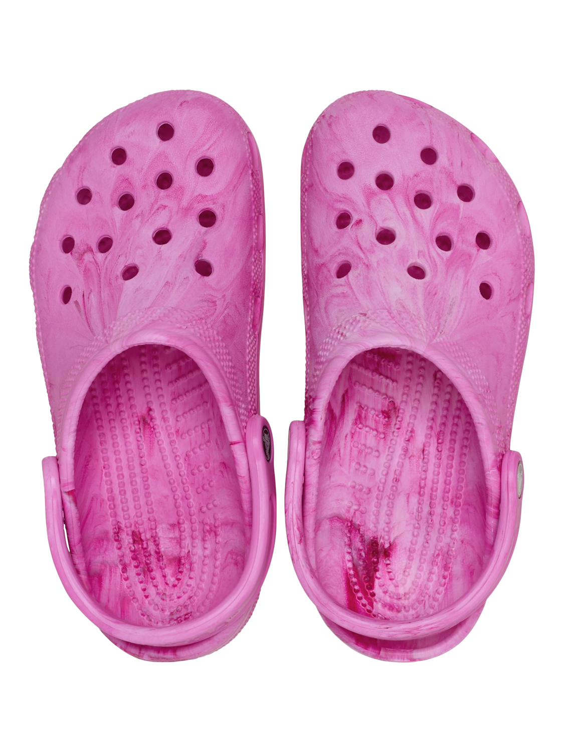 Product image 6 of 6, which shows Crocs Classic Marbled Clogs, Pink, 3