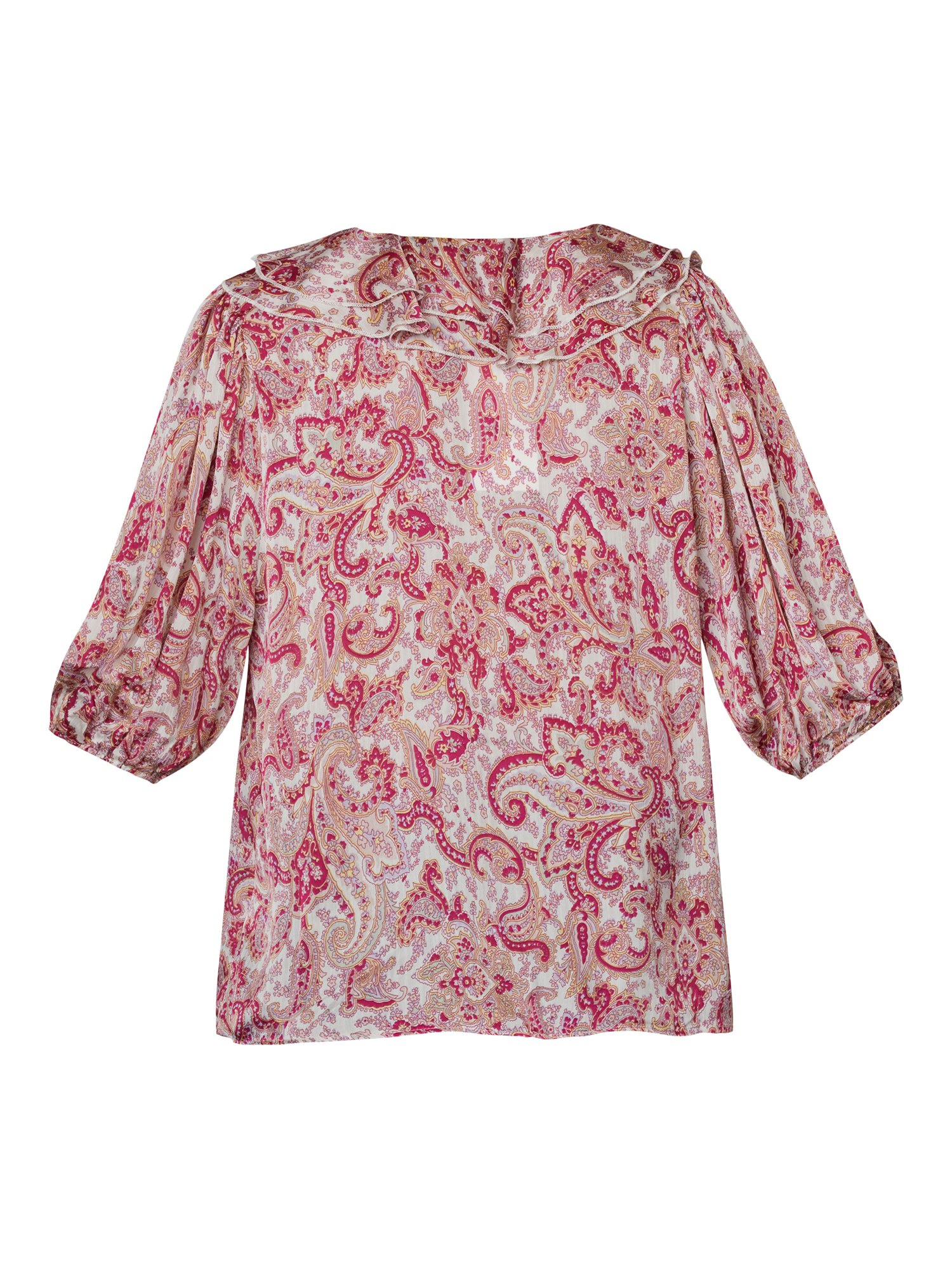 Product image 4 of 4, which shows Sisters Point Got Paisley Ruffle Top, Pink/Multi, XL