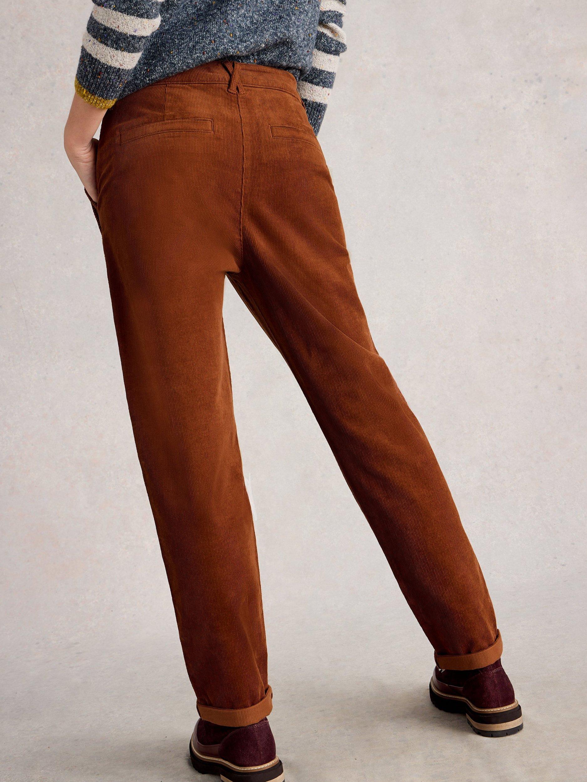 Product image 2 of 6, which shows White Stuff Twister Corduroy Trousers, Brown, 6S