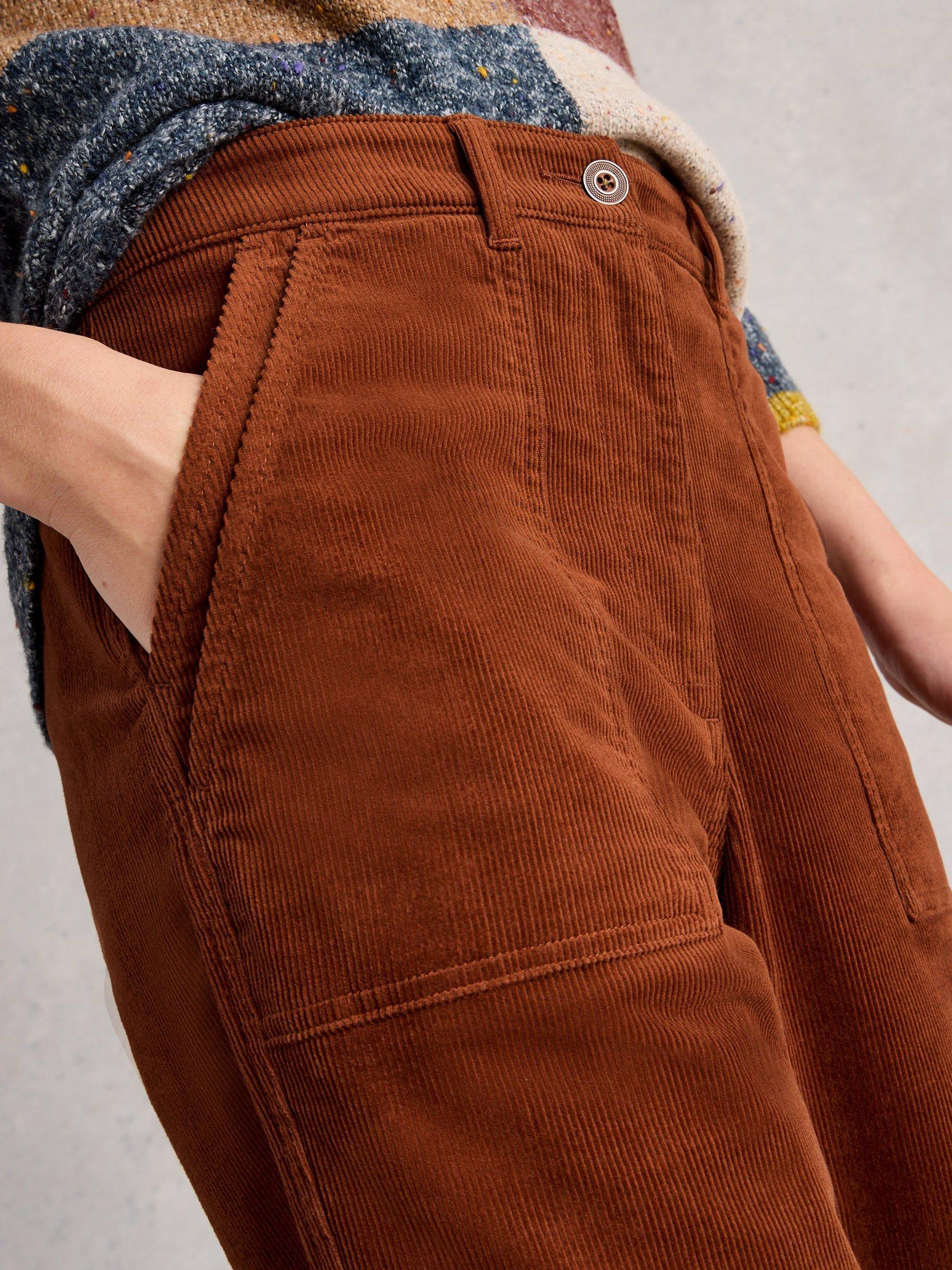 Product image 3 of 6, which shows White Stuff Twister Corduroy Trousers, Brown, 6S
