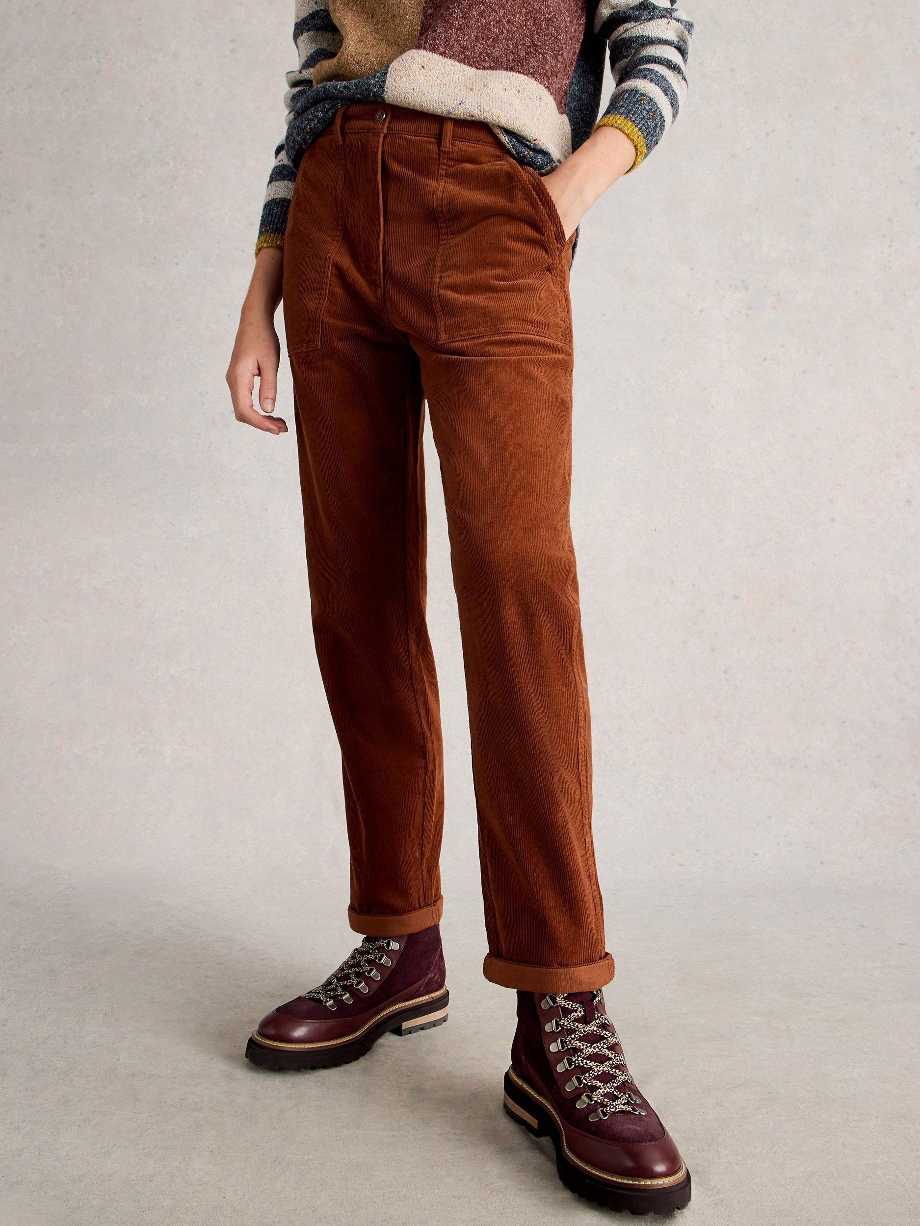 Product image 4 of 6, which shows White Stuff Twister Corduroy Trousers, Brown, 6S