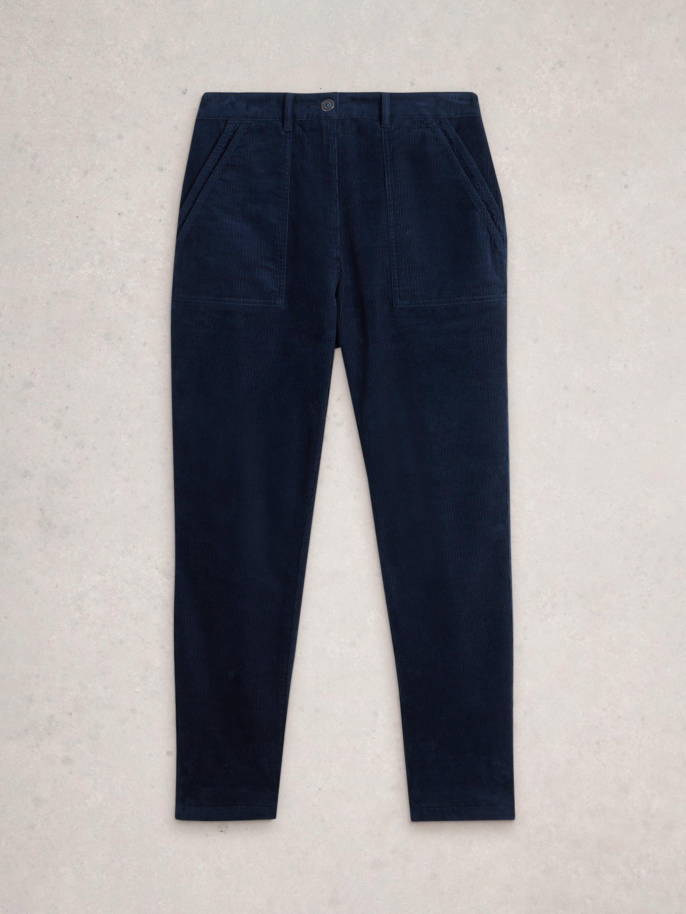 Product image 5 of 6, which shows White Stuff Twister Corduroy Trousers, Dark Navy, 6R