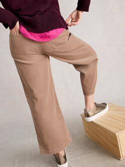 White Stuff Tia Cotton Blend Wide Leg Cropped Trousers - view 2, Natural