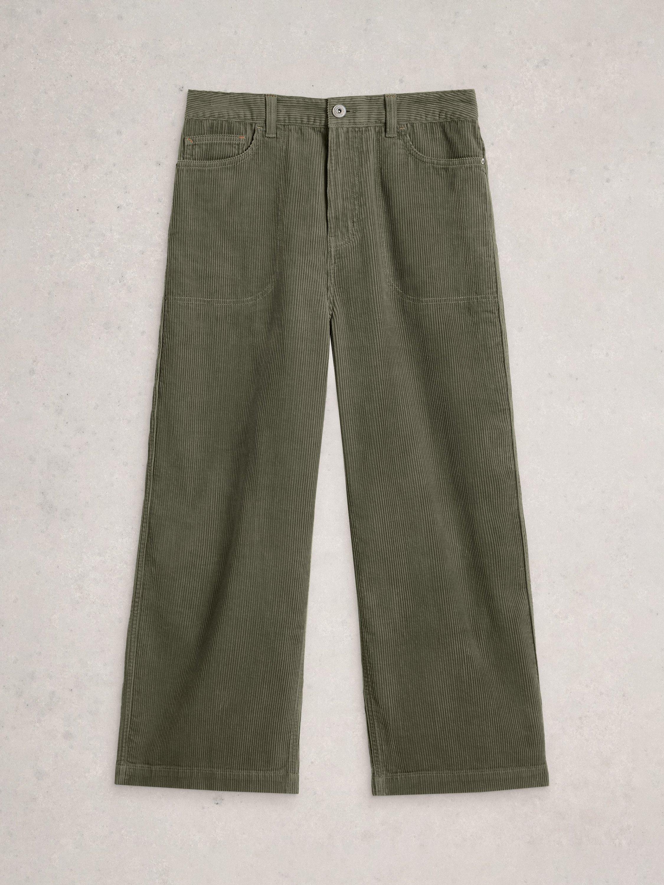 Product image 5 of 6, which shows White Stuff Tia Cropped Corduroy Trousers, Mid Green, 6S