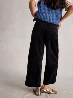 White Stuff Tia Cotton Blend Wide Leg Trousers - view 2, Pure Black