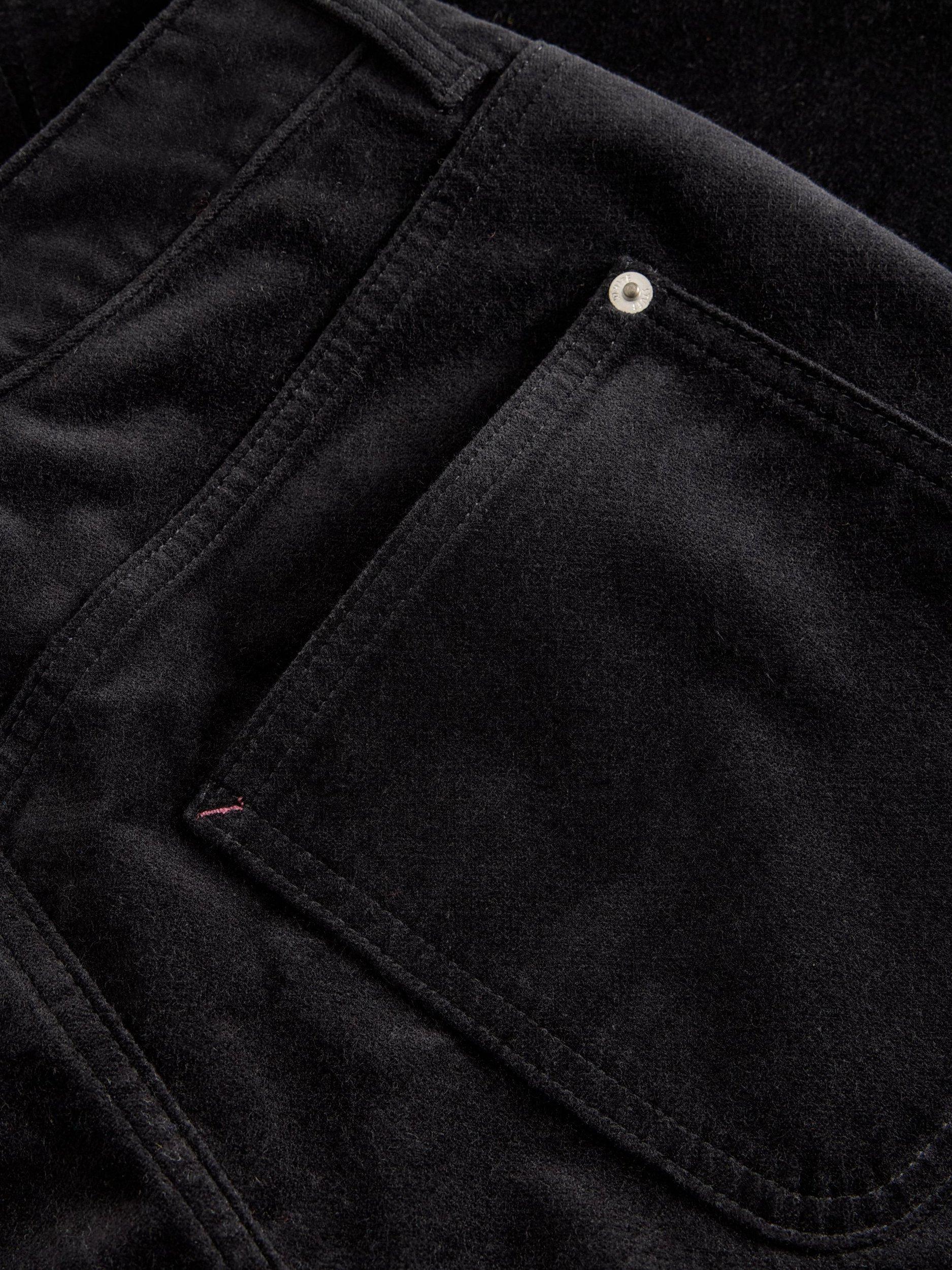 Product image 6 of 6, which shows White Stuff Tia Cotton Blend Wide Leg Trousers, Pure Black, 6R