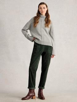 White Stuff Twister Corduroy Trousers, Dark Green, Dark Green