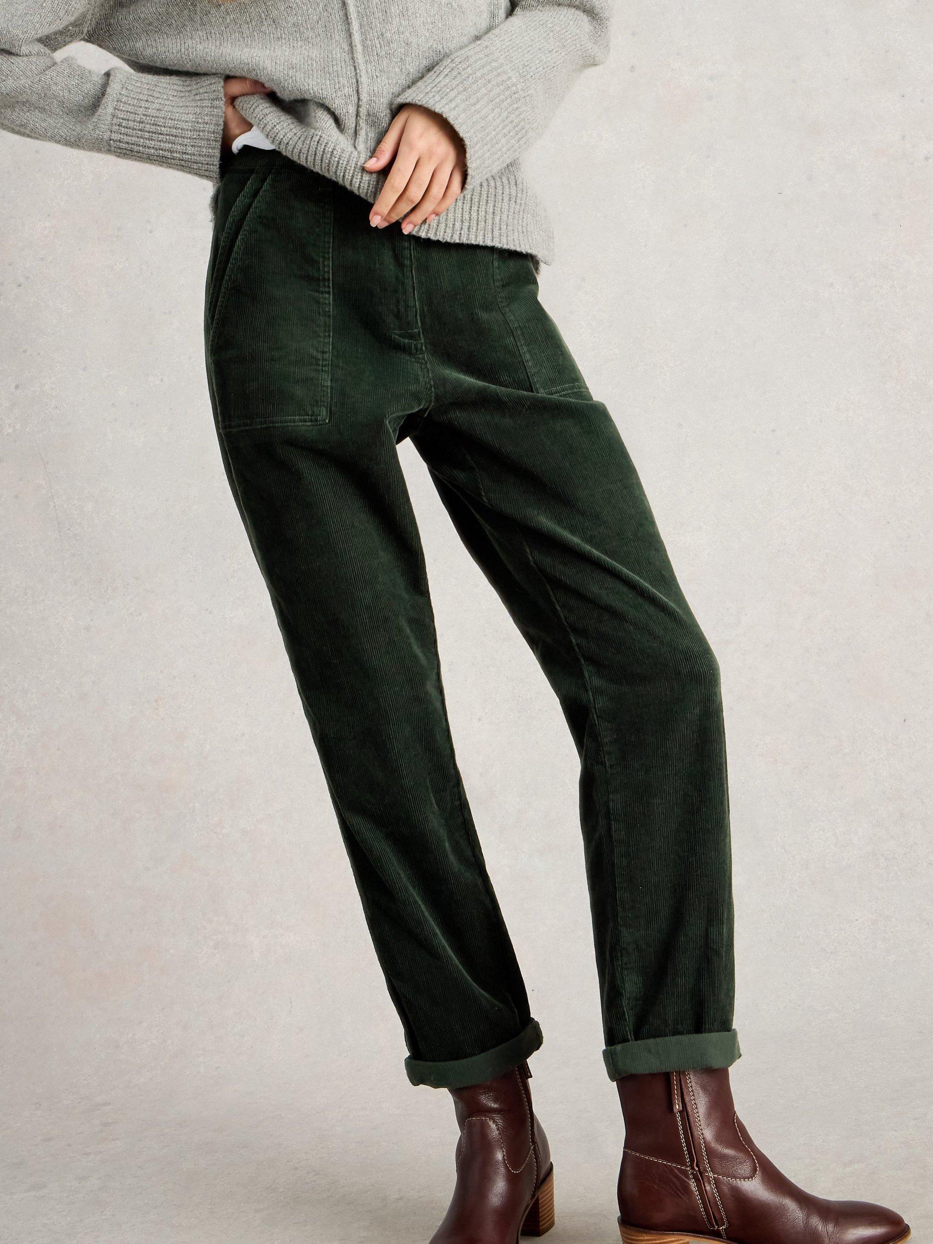 Product image 4 of 6, which shows White Stuff Twister Corduroy Trousers, Dark Green, 14R