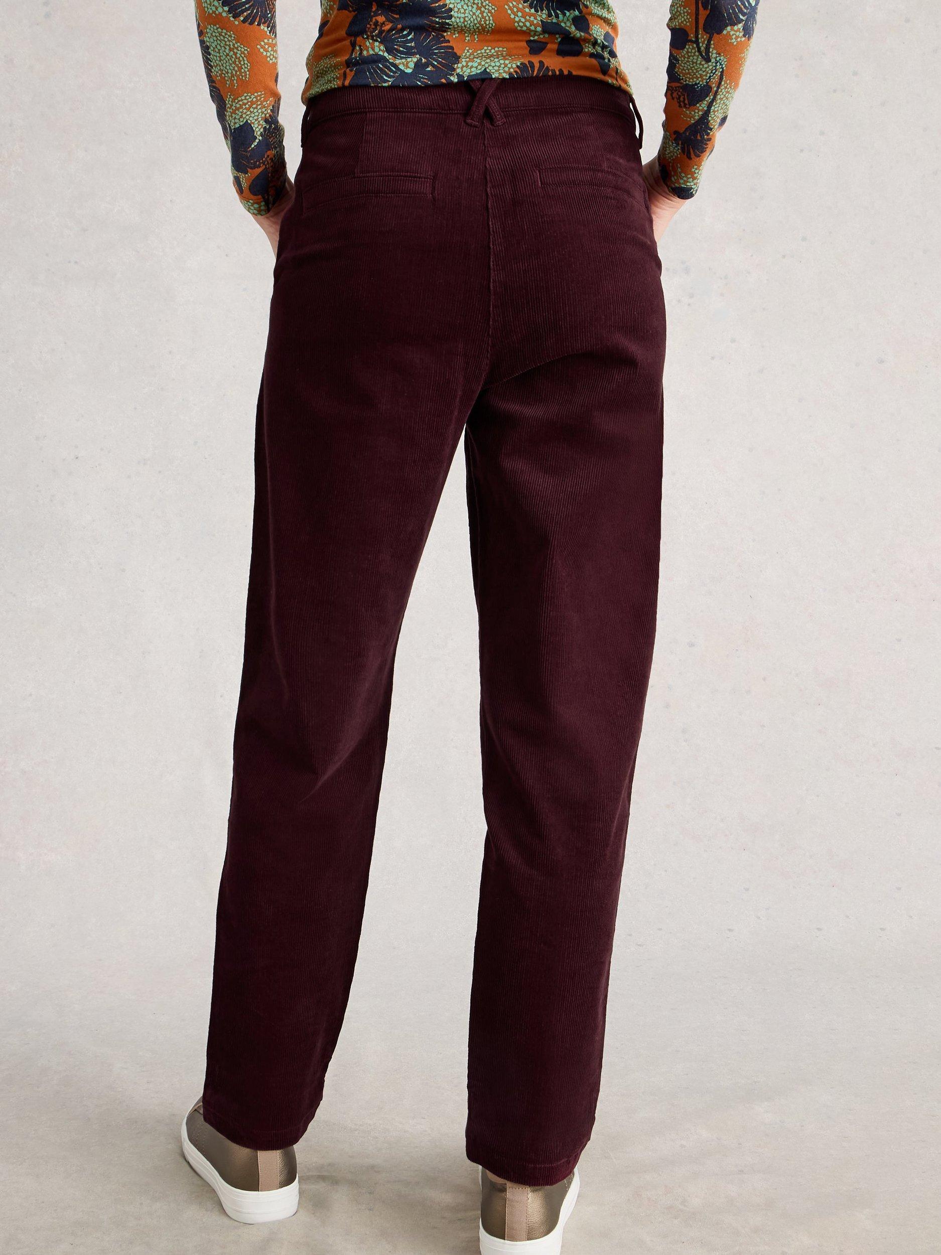 Product image 2 of 6, which shows White Stuff Twister Corduroy Trousers, Dk Plum, 6R