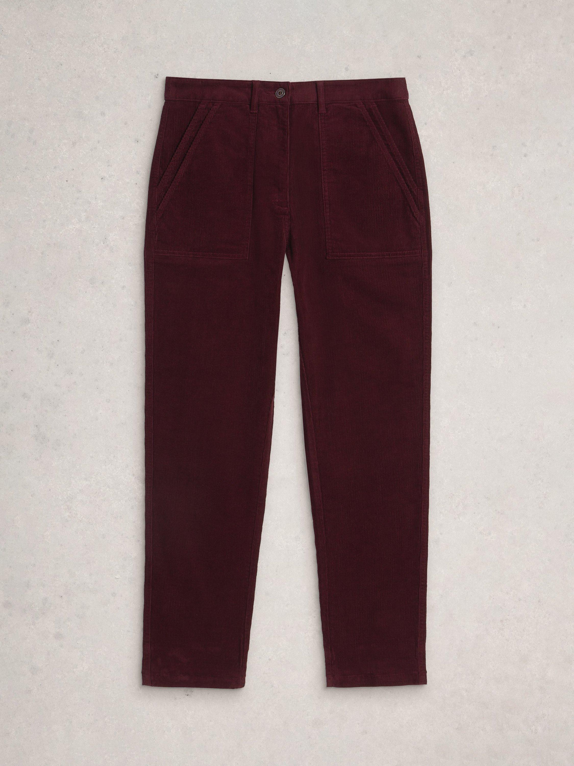 Product image 5 of 6, which shows White Stuff Twister Corduroy Trousers, Dk Plum, 6R
