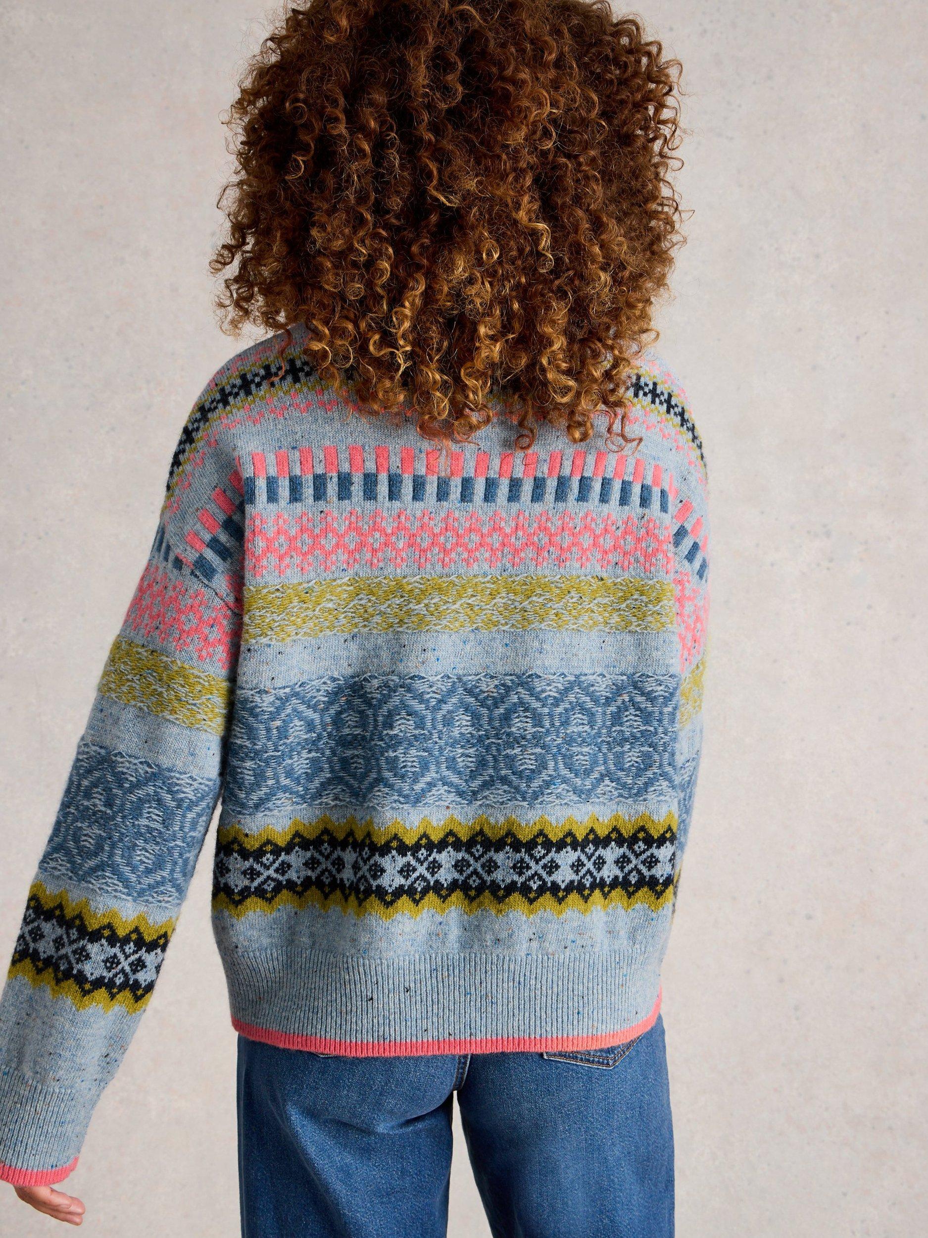 Product image 2 of 6, which shows White Stuff Felicity Lambswool Blend Jumper , Blue/Multi, 12