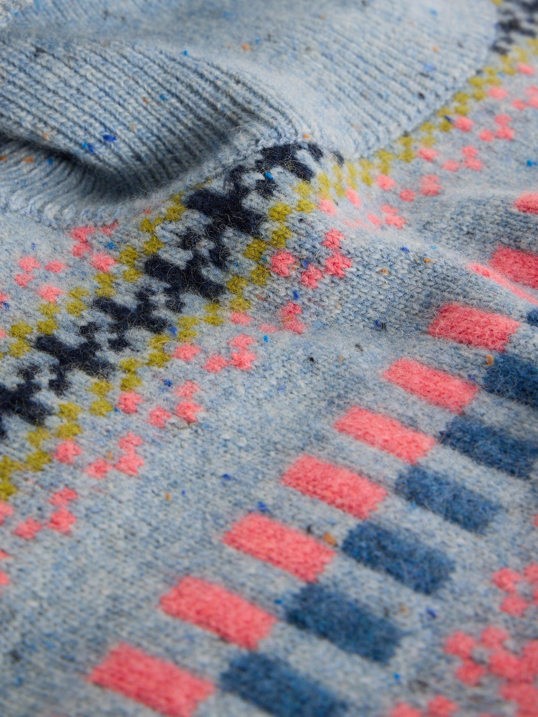 Product image 6 of 6, which shows White Stuff Felicity Lambswool Blend Jumper , Blue/Multi, 12