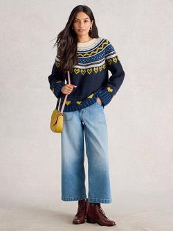 White Stuff Harriet Fair Isle Round Neck Jumper, Blue/Multi