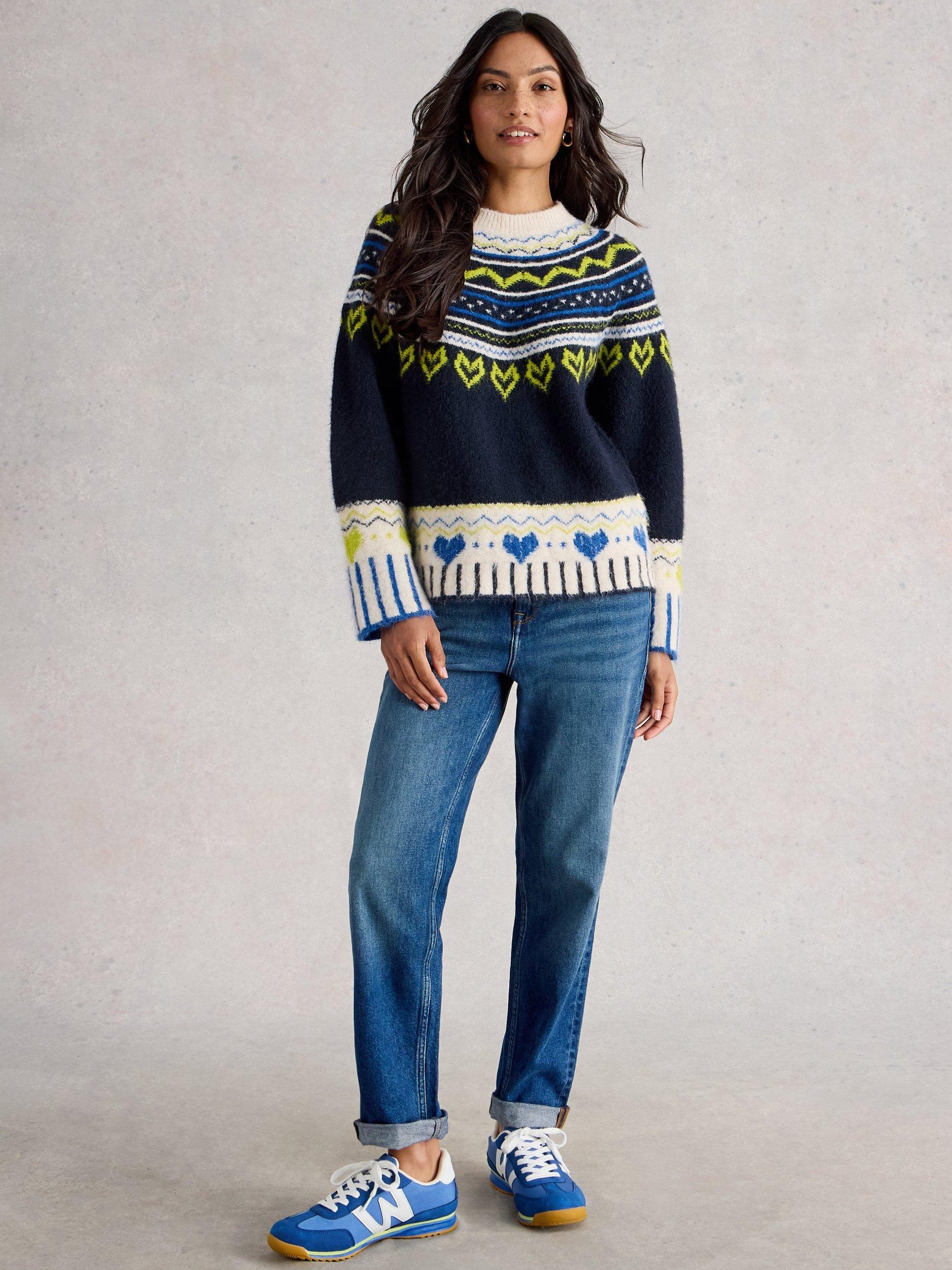 White Stuff Harriet Fair Isle Jumper, Navy/Multi