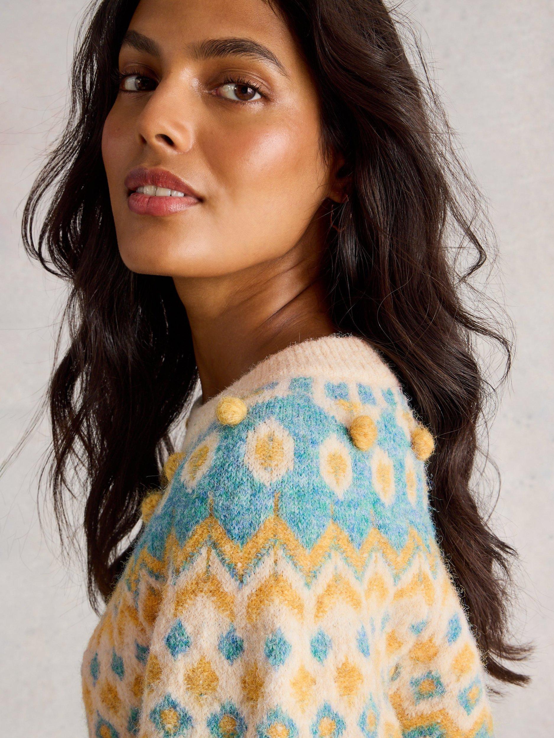 Product image 4 of 6, which shows White Stuff Izzy Fair Isle Jumper, Ivory/Multi, 16