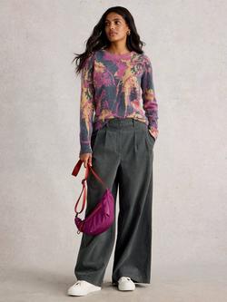 White Stuff Jodie Abstract Wool Blend Jumper, Navy/Multi, Navy/Multi