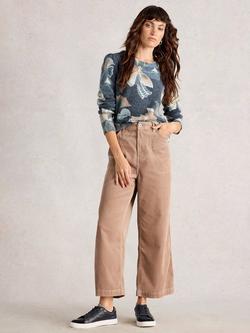 White Stuff Jodie Floral Printed Wool Blend Jumper, Navy