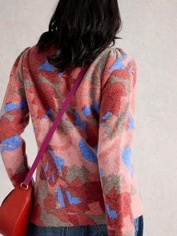 White Stuff Jodie Print Wool Blend Jumper - view 2, Red/Multi