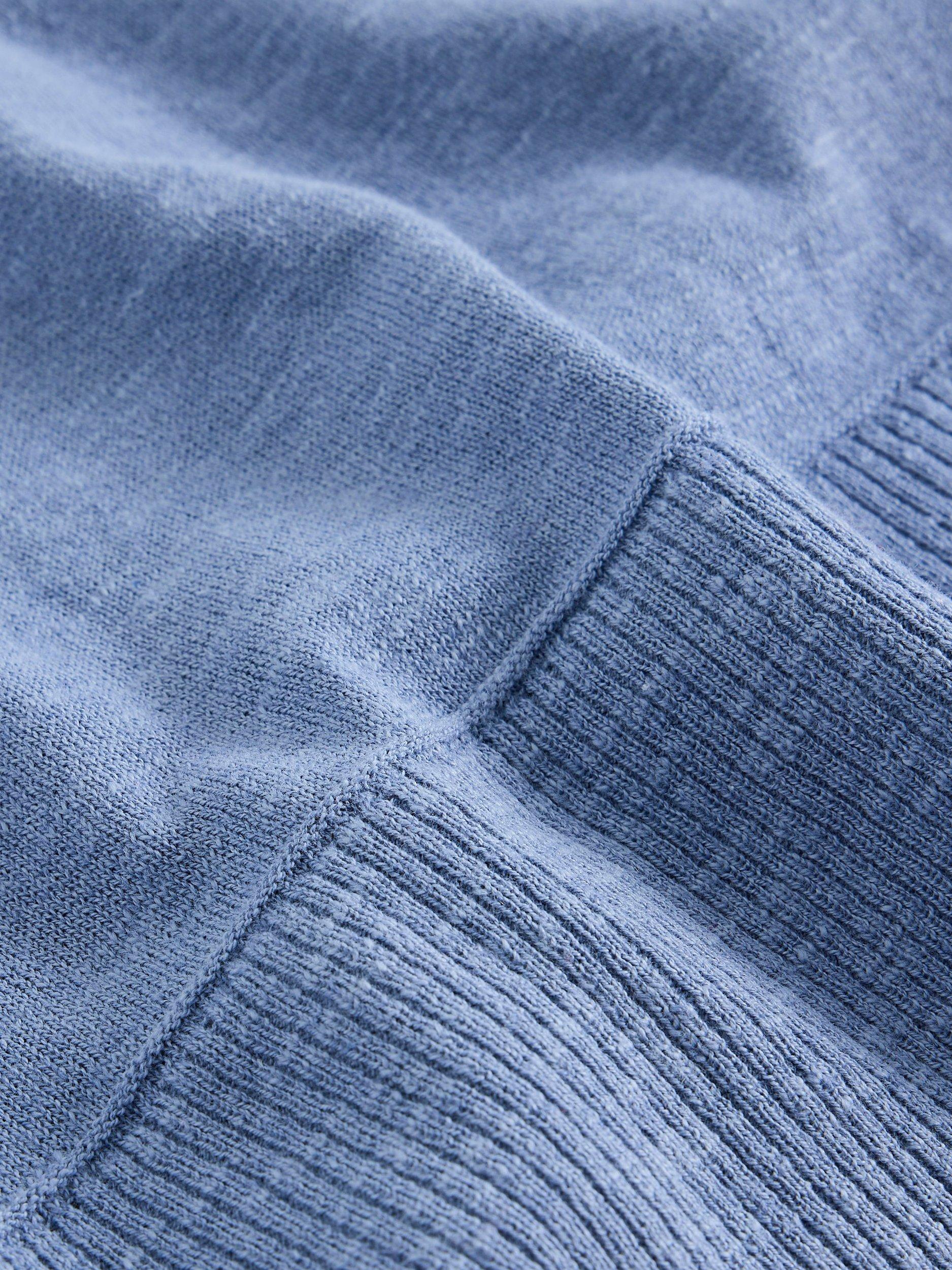Product image 6 of 6, which shows White Stuff Crew Neck Cotton Linen Blend Jumper, Mid Blue, 6