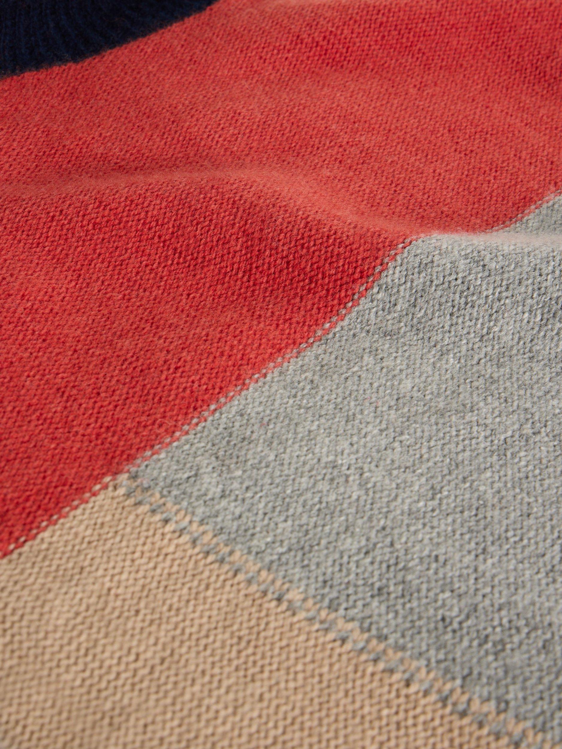 Product image 6 of 6, which shows White Stuff Mary Wool Blend Colour Block Roll Neck Jumper, Grey/Multi, 12