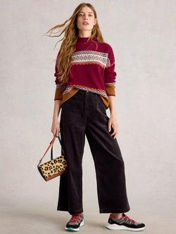 White Stuff Millie High Neck Lambswool Blend Fairisle Jumper, Pink/Multi