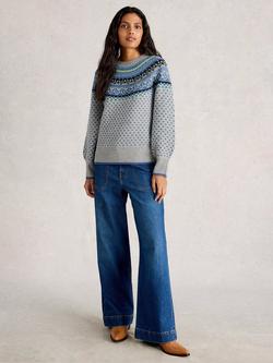 White Stuff Fair Isle Wool Rich Jumper, Grey/Multi, Grey/Multi