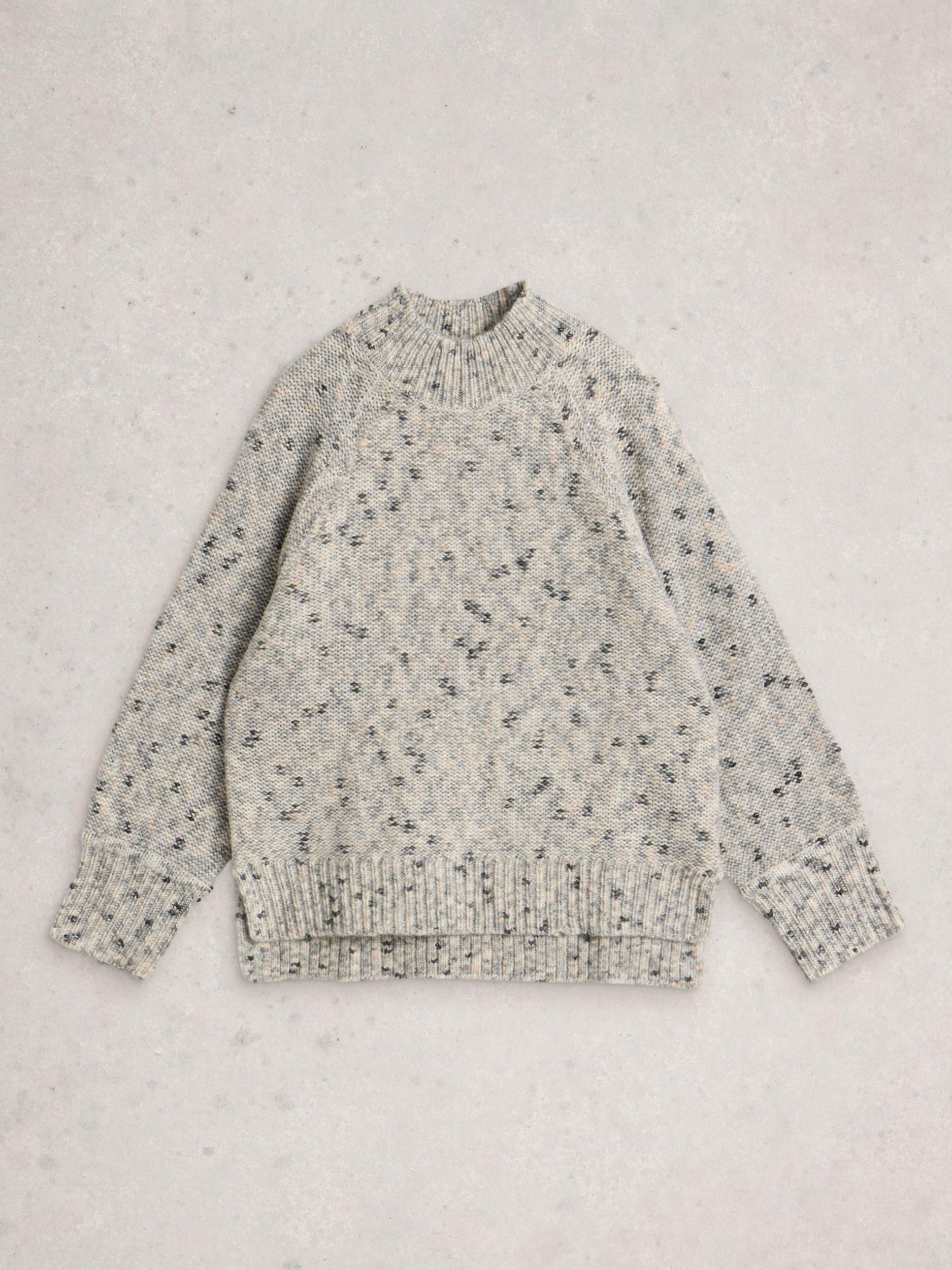 Product image 5 of 6, which shows White Stuff Mono Roll Neck Yarn Jumper, Ivory/Multi, 6