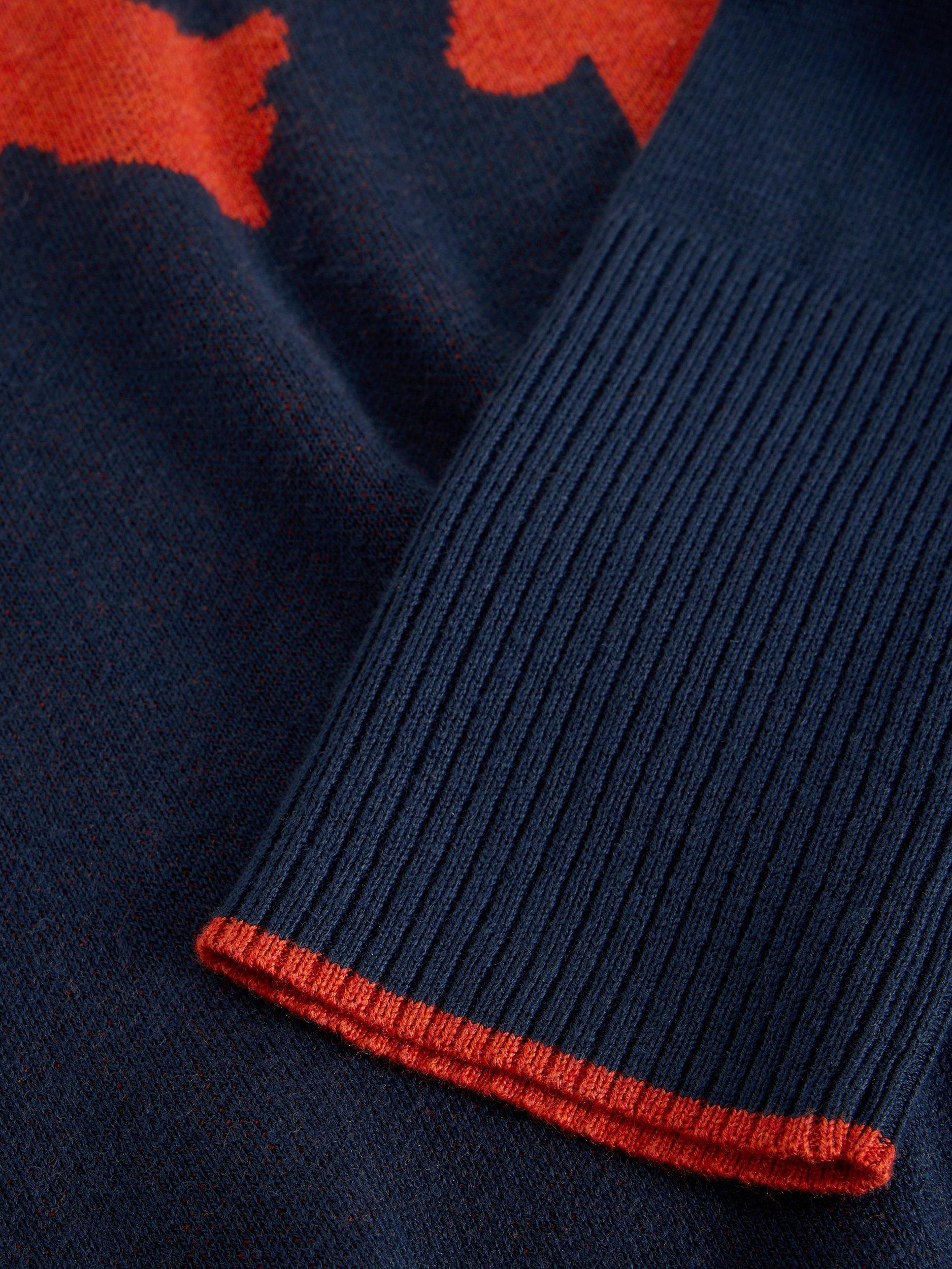 Product image 6 of 6, which shows White Stuff Olive Cotton Blend Jumper, Navy/Orange, 6