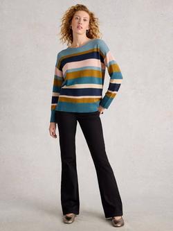 White Stuff Olive Stripe Jumper, Blue/Multi, Blue/Multi