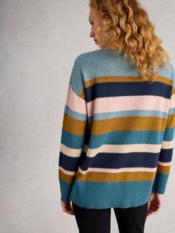 White Stuff Olive Stripe Jumper, Blue/Multi - view 2, Blue/Multi